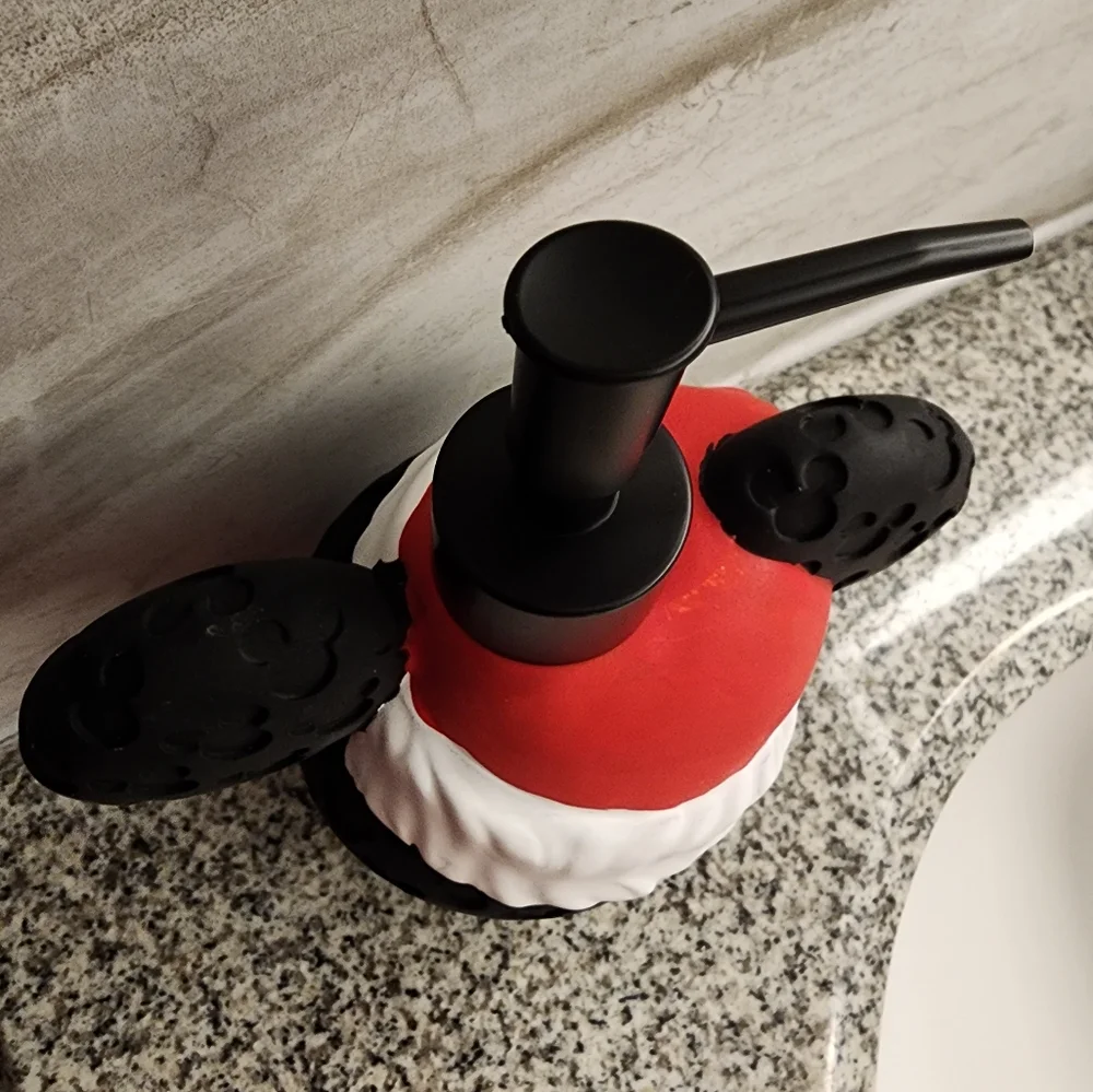 NWT MICKEY MOUSE 7in Mickey Santa Holiday Christmas Soap Lotion Dispenser